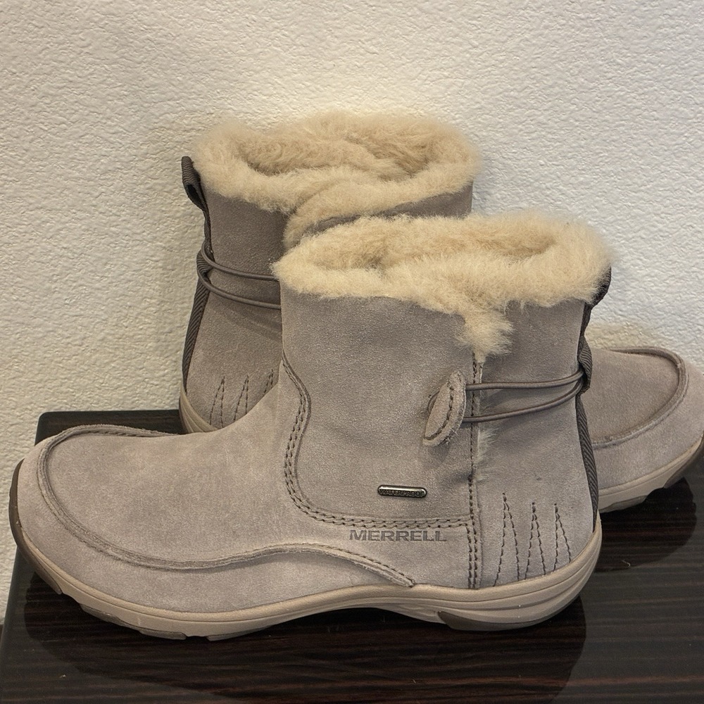 Merrell Womens 10 Approach Sage Pull On Polar Waterproof Boots 200g Insulated